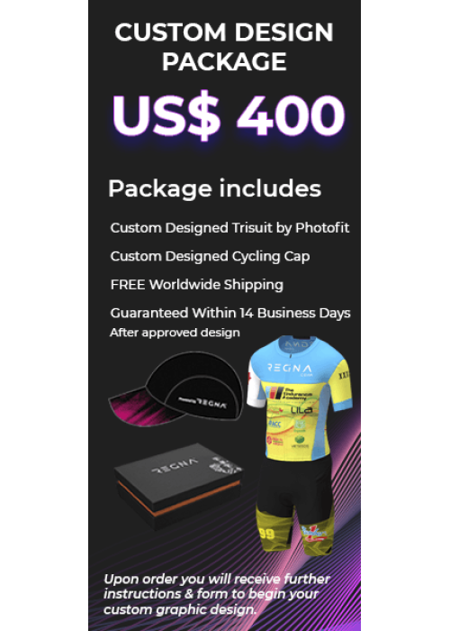 Custom Graphic Design Tri Suit and Cap Promotion